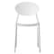 Fabulaxe Modern Plastic Outdoor Dining Chair with Open Oval Back Design, White, PK 2 QI004226.WT.2 - alternate 5